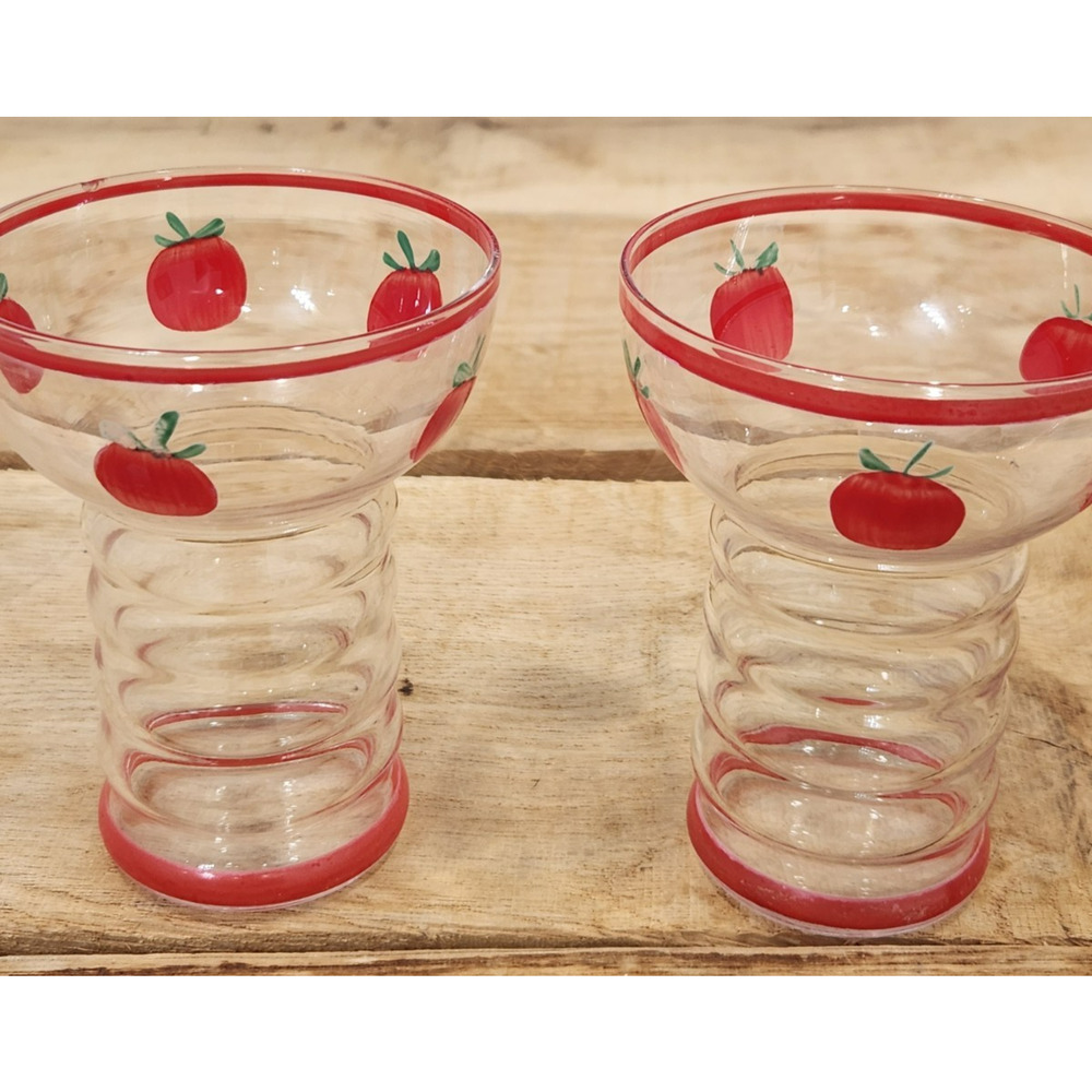 Vintage Dunbar Aramis Ring Tomato Juice Glass Set of 2 Approx 4 inches tall - Picture 10 of 16
